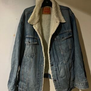 Levi's Blue Denim Sherpa-Lined Jacket